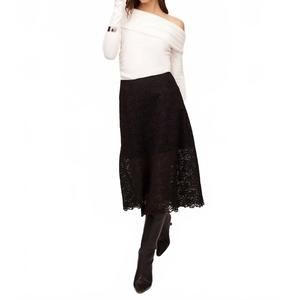 NEW FIFTEEN TWENTY millie a-line midi skirt in black